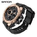 SANDA Marke Herrenuhr Military Outdoor Sports Wasserdichte Uhren Dual Display Quarz LED Digitaluhr Relogio Masculino