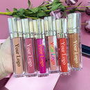 Lipgloss der Eigenmarke 50pcs/lot Großhandels-befeuchtende glänzende Funkeln-glatte Verfassungs-Lippenglanz-kundenspezifische flüssige Lippenstift-Masse