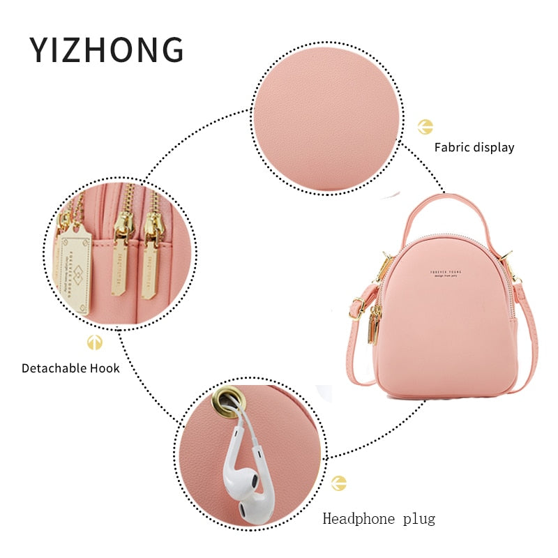 YIZHONG Leder Mini Rucksäcke Geldbörse für Damen Damen Bookbag Multifunktions Luxus Umhängetasche Kleiner Schulrucksack Mochila