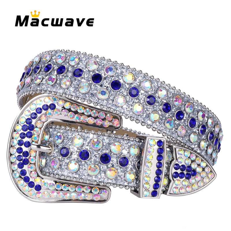 Bling Bling Western Rhinestones Belt Luxury Strap Crystal Belt Cowgirl Cowboy Studded Belt For Women Men Cinturones Para Mujer