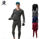 Fleece Long Johns Sports Thermal Unterwäsche Sets 2022 Neue Herbst Winter Verdickung V-Ausschnitt Männer Warmer Anzug