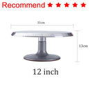 12-Zoll-Aluminiumlegierung zum Dekorieren von Mundschabern, drehbarer Drehteller, Kuchendekoration, Drehteller, Backen, Kuchenform, Backwerkzeug-Set