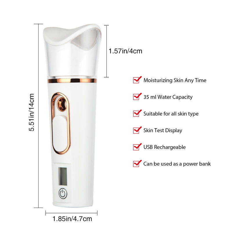 Nano Mist Sprayer Facial Moisturizing Beauty Steamer Instrument USB-Aufladung Tragbares Gesichtszerstäubungsgerät Beauty Tool