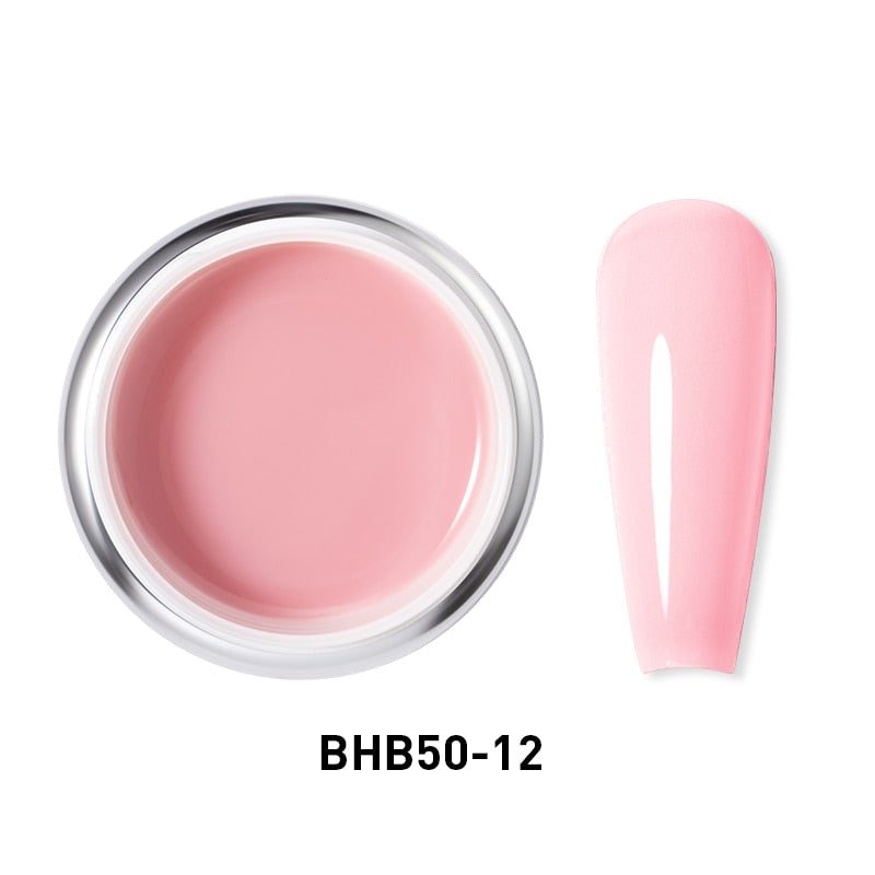 Beautilux Hard Builer Nail Art Gel Pink Clear Milky Camouflage Self Leveling UV Gel French White Gels Nail Polish 50g