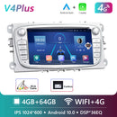 Podofo 4G HIFI Android 10 2 Din Autoradio Multimedia Video Player für Ford Focus S-Max Mondeo 9 Galaxy C-Max Navigation GPS 2din