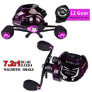 Baitcasting-Angelrolle Ganzmetallspule 18+1BB 10kg/22LB Max. Zugkraft Geschwindigkeitsverhältnis 7,2:1 Magnetische Metallguss-Angelrolle