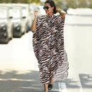 Cover-ups 2022 Kaftan Beach Print SnakeSkin Badeanzug Cover Up Kimono Plage Beach Robe Femme Long Dress Sarong Dress Beachwear