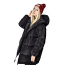 FTLZZ Winter Damen Jacken 90% weiße Entendaunen Parkas lose Kapuzenmäntel mittellang warm lässig rosa Schnee Outwear