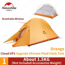 Naturehike Cloud Up Outdoor Campingzelt Ultraleicht 1 2 3 Mann 20D Silica Gel Single Double Persons Zelt Wandern mit gratis Matte