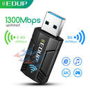 EDUP 1300Mbps Mini WiFi Adapter USB Wireless Netzwerkkarte Dualband 2.4G 5G 802.11ac High Headsink Lan Adapter für PC Computer