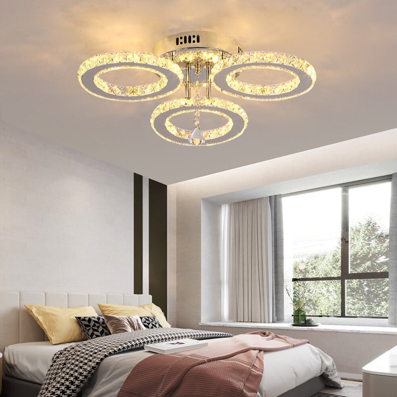 Modern Lustre Chrome Crystal Chandeliers Lighting Led Hanging Ceiling Lamp For Kitchen  Plafon Lamparas De Techo Luminaire