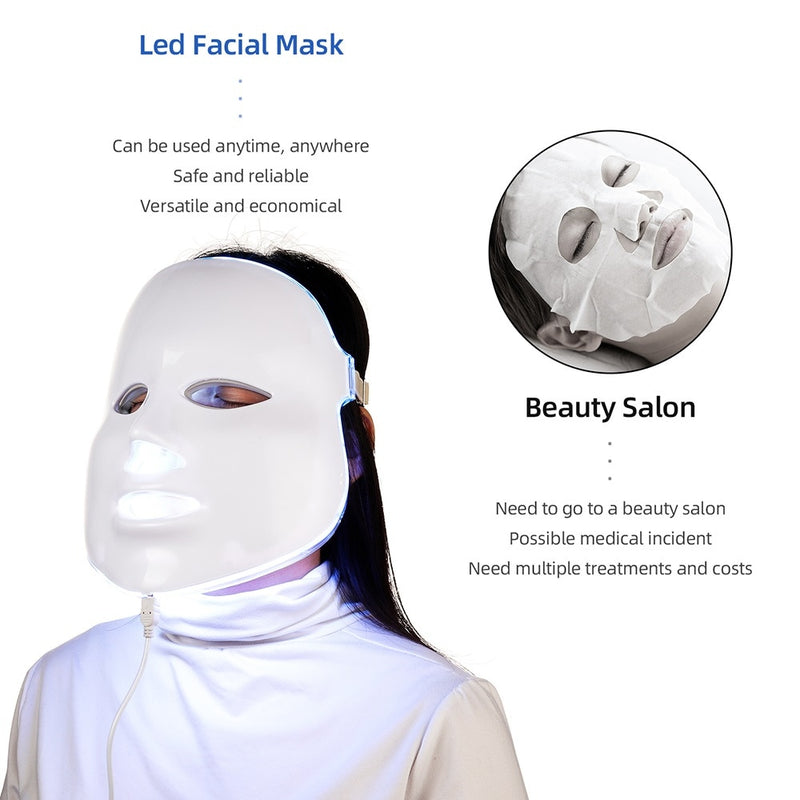 Dropshipping LED Facial Mask LED Light Therapy Beauty Machine Face Lift Mask Anti Wrinkle Skin Tightening Skin Care Massager