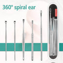 6 teile/satz Ohrenschmalz Picker Edelstahl Earpick Wachsentferner piercing kit ohrenschmalz Kürette Löffel Pflege Ohr Clean Toolear reiniger