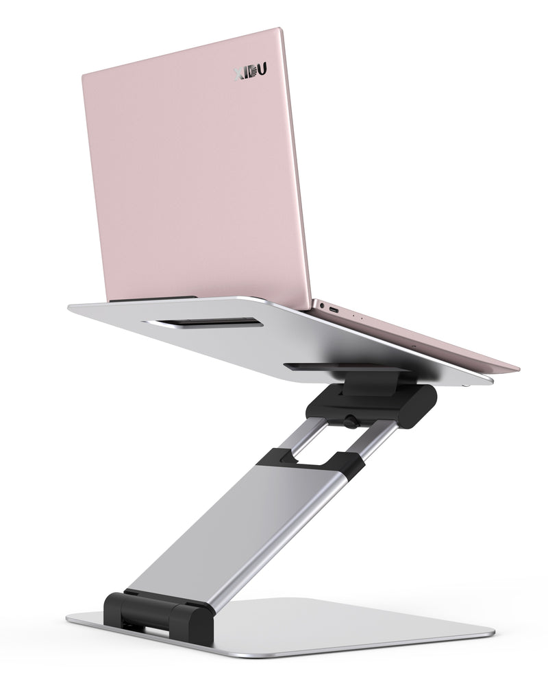 XIDU Soporte para computadora portátil Aluminio para escritorio Macbook Pro Soporte Base de soporte ajustable Soporte para computadora portátil Soporte para computadora portátil 11-14 pulgadas