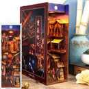 Cutebee DIY Bücherecke Miniaturen Regaleinsatz Buchstütze Puppenhaus Modell Roombox Bausatz Holz Bücherregal Spielzeug Geschenke 3D Haus