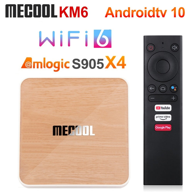 Global Mecool KM6 Deluxe Edition Amlogic S905X4 TV-Box Android 10 4G 64GB 32G Google-zertifizierte Unterstützung Wifi6 BT1000M Set-Top-Box