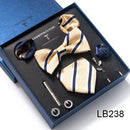 Krawatten-gesetzte LuxuxGeschenkbox-Silk Krawatten-Krawatten-gesetzte 8pcs der freien Verschiffen-Männer innerhalb der Verpackung festliche anwesende Krawatten-Einstecktücher