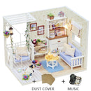 Diy Dollhouse Wooden Miniatures Doll House Furniture LED Lights House Building Kit Toys for Children Birthday Gifts