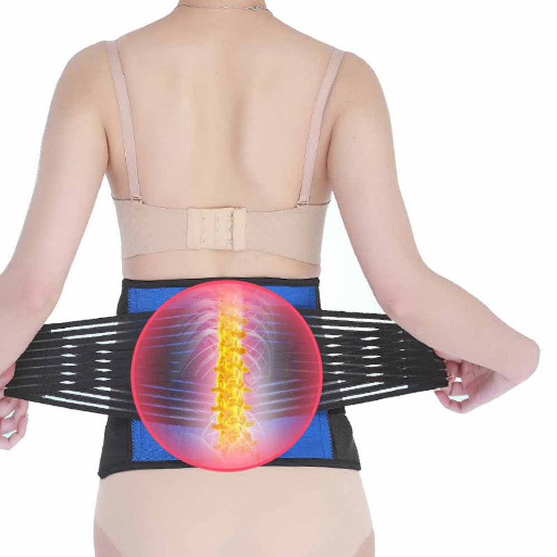 Tcare Lumbar Back Brace Support Belt - Banda de masaje para aliviar el dolor de espalda baja para hernia de disco, ciática y escoliosis para unisex