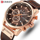 Reloj de marca CURREN, relojes deportivos de cuero para hombre, reloj de pulsera militar de cuarzo para hombre, reloj cronógrafo para hombre, reloj Masculino