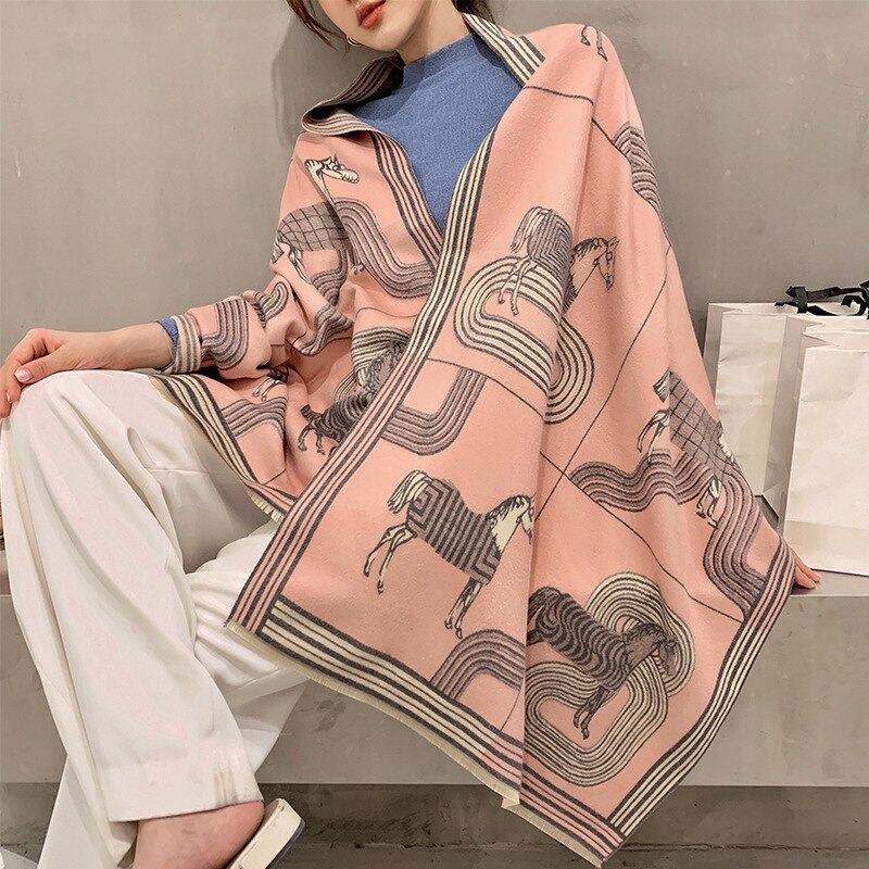 New Winter Scarf Fashion Carriage Cashmere Blanket Lady Warm Scarves Women&