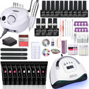 Nagel-Set Maniküre-Set mit 114 W / 120 W / 54 W LED-Nagellampe 35000 U / min Nagelbohrmaschine 20/10 Farbe Poly Extension Nail Gel Set