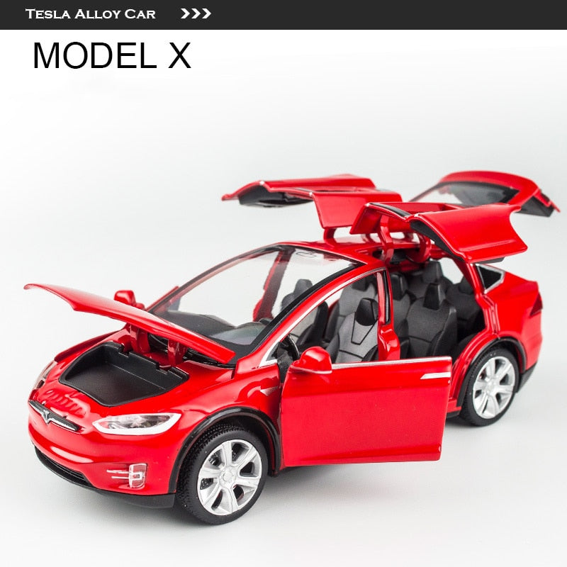 1:32 Tesla MODEL X MODEL 3 MODEL S Alloy Car Model Diecasts Toy Car Sound and light Kid Toys For Children Gifts Boy Toy