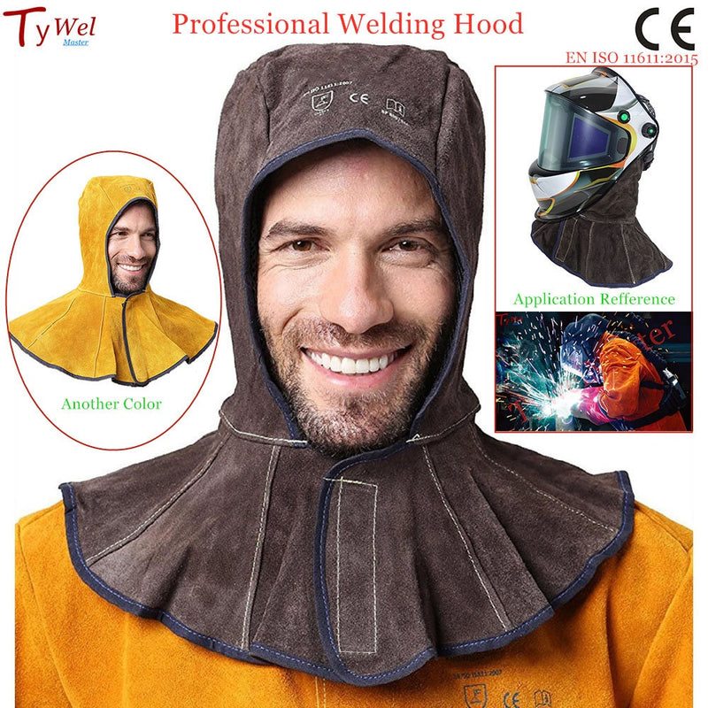 Professional Welding Hood Cowhide Leather Weld Cap CE Spark Flame Retardant for Welder Helmet