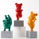Schöne Yoga Französische Bulldogge Statue Harzfiguren Nordische Kreative Cartoon Tiere Skulptur Kinderzimmer Dekor Handwerk