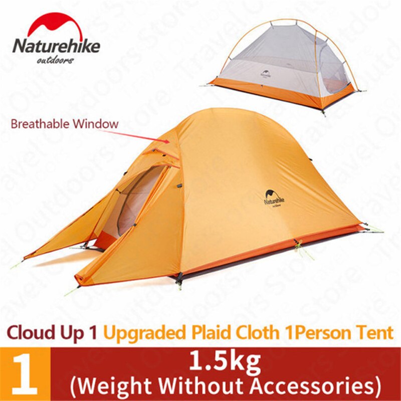 Naturehike Cloud Up Campingzelt 1-3 Personen Ultraleichtes 20D Silikon / 210T Polyester Reise Wanderzelt mit gratis Matte Camping