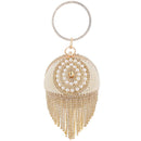 Golden Diamond Quaste Frauen Party Metall Kristall Kupplungen Abendtaschen Hochzeit Tasche Braut Schulter Handtasche Luxus Kupplung Geldbörse