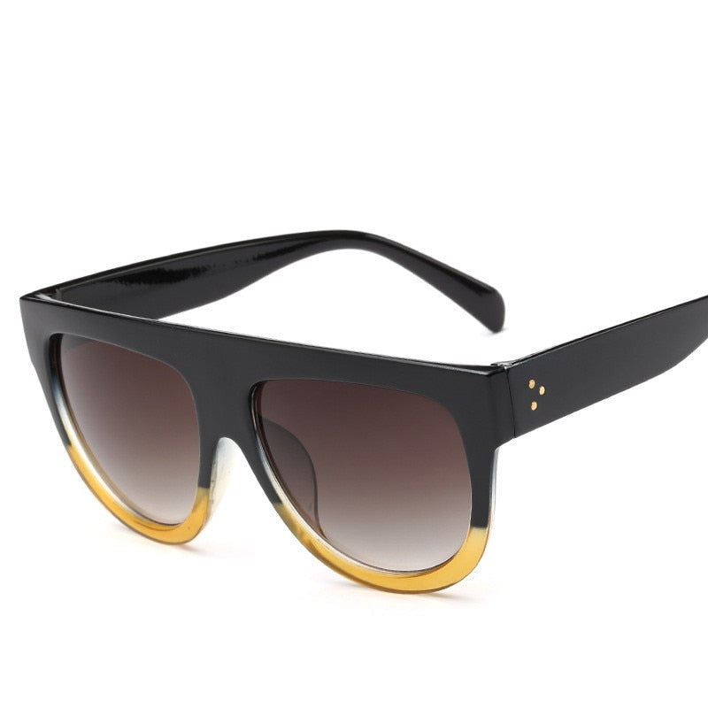 Übergroße Damen-Sonnenbrille 2022 Schildform Luxy Design Big Frame Rivet Shades Sonnenbrille Damen UV400 Sonnenbrille Zonnebril Damen