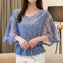 Mode Frauen Blusen Frühling Neue Chiffon Bluse Baumwolle Rand Spitze Blusen Shirt Schmetterling Blume Frauen Shirt Tops Blusas 4073 50