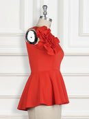 Damen Sommer Bluse Shirt Ärmellos Tanktops Schößchen Gelb Weiß Schwarz Elegant Modest Officewear Noble Damen Frühlingskleidung