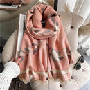 Warmer Winterschal Kaschmir Frauen Pashmina Design Druck Schals Wrap Weibliche Dicke Decke Weiche Bufanda Stolen 2022 Mode