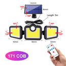 138 171 192 LED Solar Light Outdoor 3 Head Motion Sensor Wide Angle Illumination Waterproof Solar Wall Lamp Garden Garage Lights