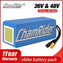 Chamrider 36V Batterie 10AH E-Bike Batterie 25A BMS 48V Batterie 30A 18650 Lithium Akku für Elektrofahrrad Elektroroller
