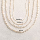 Trendy Hot New Minimalist Real Pearl Necklace 2mm/3-4mm Size Freshwater Pearl Necklace Choker Simple Delicate Jewelry for Women