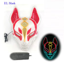 Anime Expro Decor Japanische Fuchsmaske Neon Led Licht Cosplay Maske Halloween Party Rave Led Maske Tanz DJ Zahltag Kostüm Requisiten