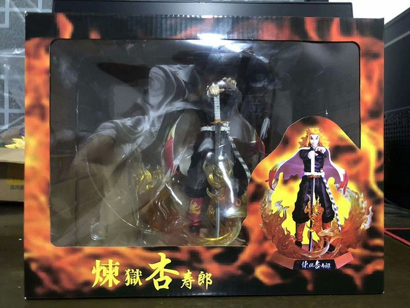 25cm Demon Slayer Rengoku Kyoujurou PVC Action Figures Toys GK Anime Kimetsu No Yaiba PVC Figurine Toy