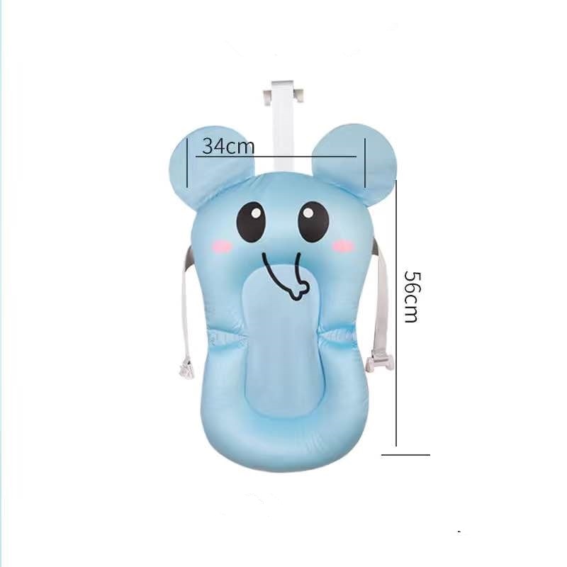 Bañera antideslizante portátil para bebé, 1 unidad, cojín de aire para recién nacido, cama/silla/estante para Baby Shower, almohadilla de baño para bebé con dibujos animados de animales bonitos