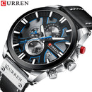 CURREN Fashion Chronograph Uhr Herren Lederuhr Casual Sportuhren für Herren Quarz Armbanduhr Relogio Masculino