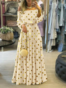 ZANZEA Mode Schulterfrei Vestidos Frauen Schnüren Gürtel Kleider Strandurlaub Rüschen Robe Damen Böhmisches Langes Maxikleid