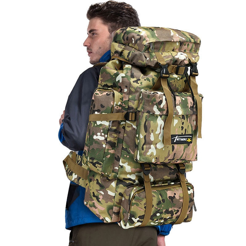 Mochila de gran capacidad de 70L, mochila de nailon impermeable para tácticas militares Molle, mochila militar para hombres, mochila para viajes de senderismo