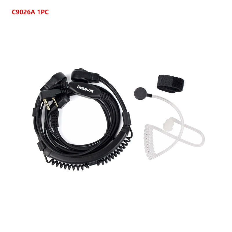 Retevis Throat Mic Walkie-Talkie Headset Transceiver Covert Tube Finger PTT Earpiece For Kenwood Baofeng UV 5R UV 82 RT622 RB618
