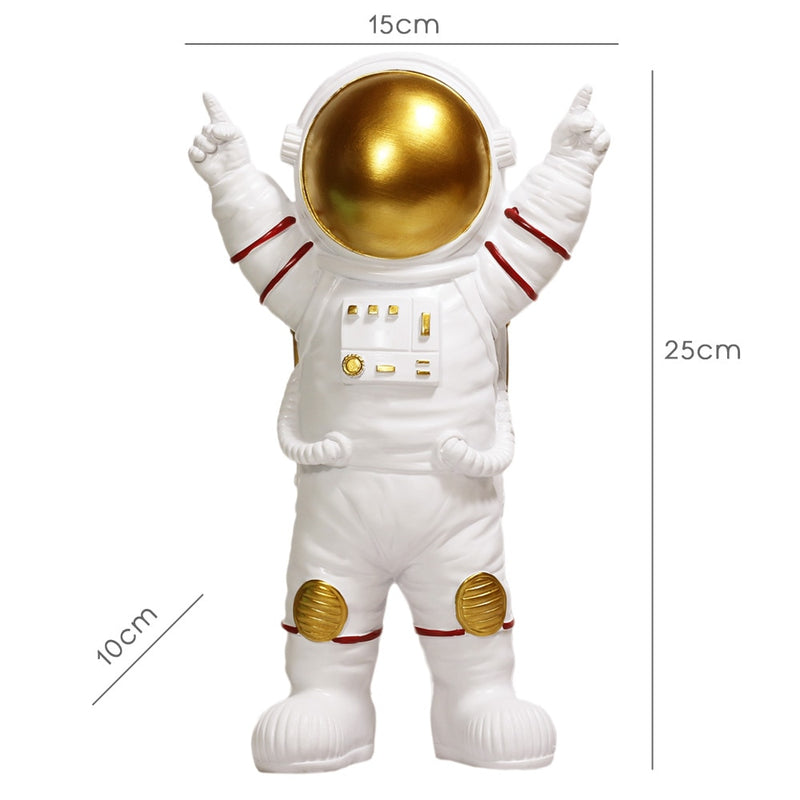 Astronautenfiguren aus Harz, Mode-Raumfahrer mit Mondskulptur, dekorative Miniaturen, Kosmonauten-Statuen, Geschenk für Mann und Freund