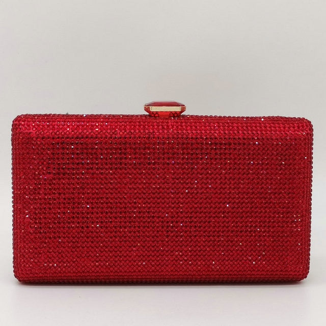 Boutique De FGG, bolso De mano De cristal fucsia para mujer, bolsos De noche, caja De diamantes De imitación para boda, bolsos De mano, monedero De diamantes para fiesta y cena