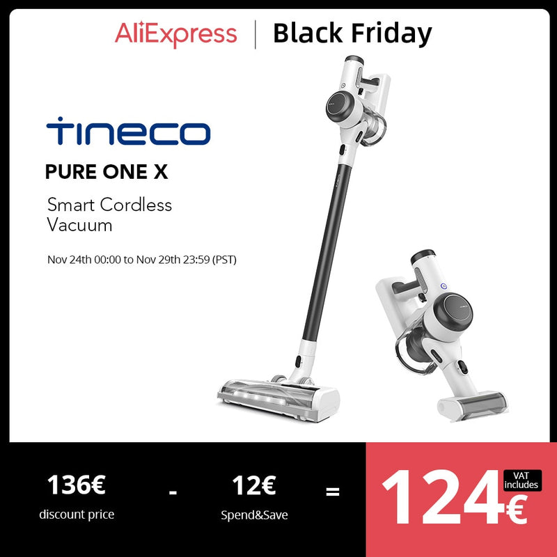 Tineco Pure One X Smart Cordless Vacuum  Stick / Handheld Auto-Adjust Suction For Home Long Runtime To 45-Minute