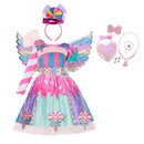 2022 neue Mode Baby Mädchen Candy Kleid Kinder Halloween Party Kostüm Bunte Ballkleid 2-12 Jahre Kinder Kleidung