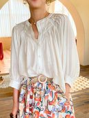 Jastie 2022 Frühling Sommer Bluse Shirts Frauen Langarm Boho Weiß Lose Blusen Shirt Damenbekleidung Strand Tops Blusas